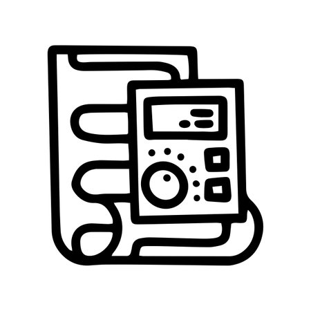 heated floor kit line vector doodle simple iconのイラスト素材