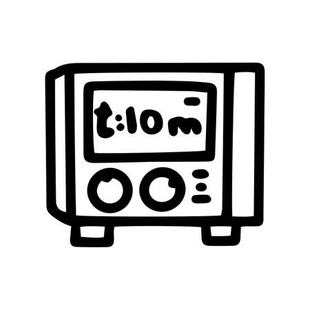 heat cannon with timer line vector doodle simple iconのイラスト素材