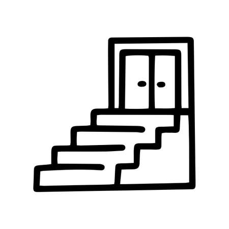 career ladder line vector doodle simple iconのイラスト素材