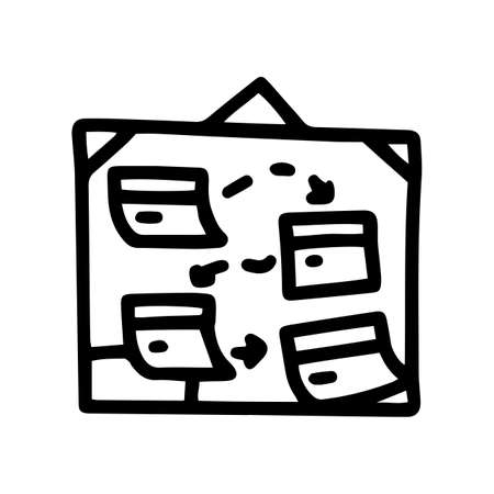 business strategy board plan line vector doodle simple iconのイラスト素材