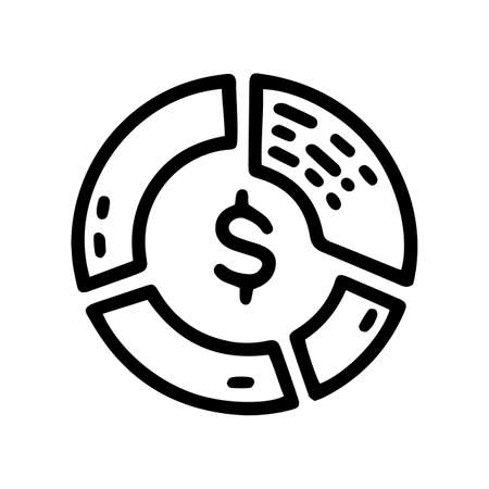 financial pie chart line vector doodle simple iconのイラスト素材