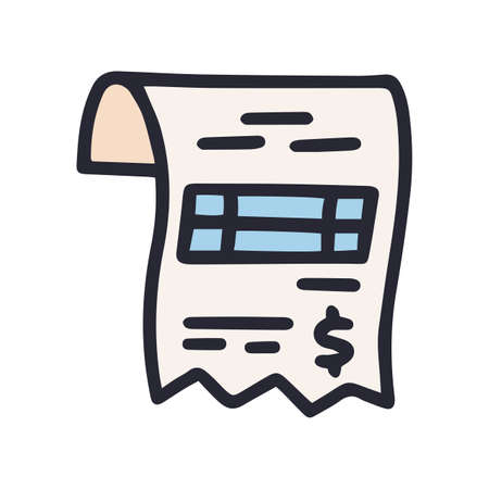 electricity bill color vector doodle simple iconのイラスト素材