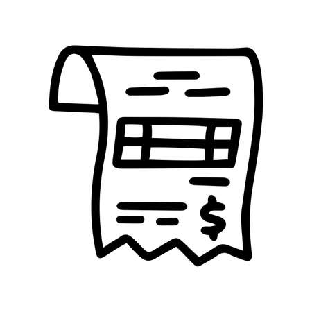 utility bill line vector doodle simple iconのイラスト素材