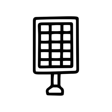 solar panel line vector doodle simple iconのイラスト素材