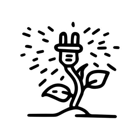 eco electricity line vector doodle simple iconのイラスト素材
