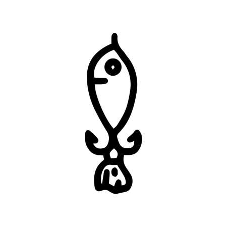 spoon spinner balancer line vector doodle simple iconのイラスト素材
