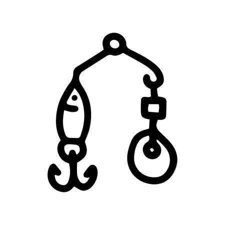 spinnerbait line vector doodle simple icon designのイラスト素材
