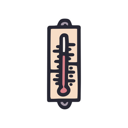 meteorologic alcohol thermometer color vector doodle simple iconのイラスト素材