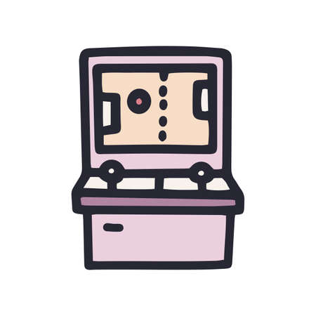 video game machine two players color vector doodle simple iconのイラスト素材