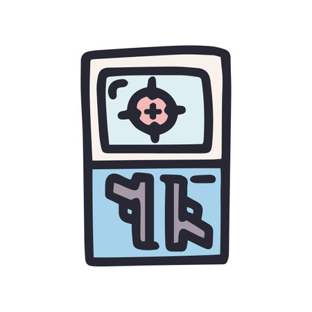 shooter game machine color vector doodle simple iconのイラスト素材