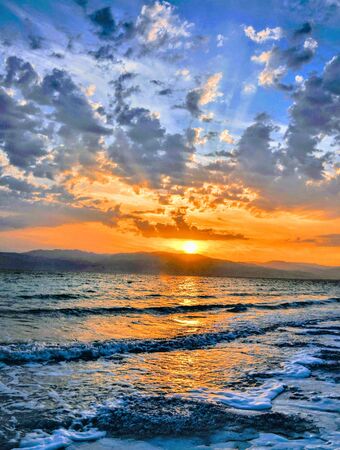 A crazy sunset in Israel Views of the Holy Landの写真素材