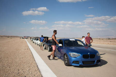 Cars on the race track and on the roads of the desert