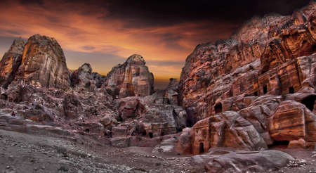 Desert View of Wadi Ram and Petra Jordanの写真素材