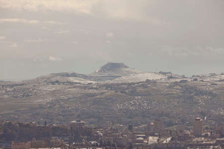 Snow in Jerusalem and the surrounding mountains