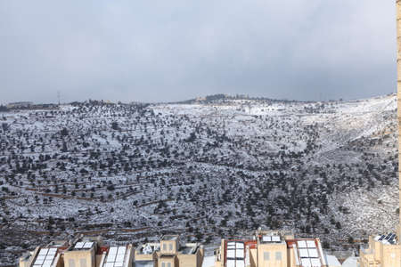 Snow in Jerusalem and the surrounding mountains