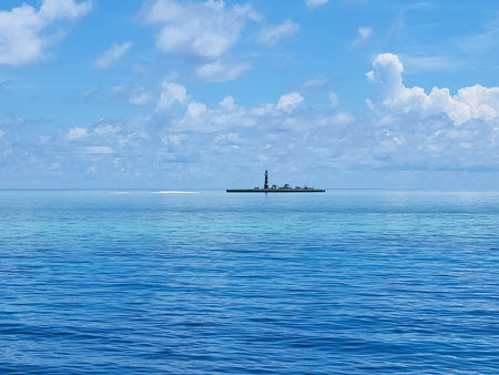 Tropical blue Water or Water views sea islands at the coral reef in the Philippinesの写真素材