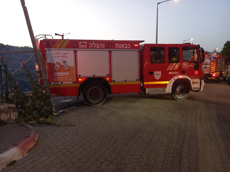 Fire truck in the city of Gdynia, Poland.