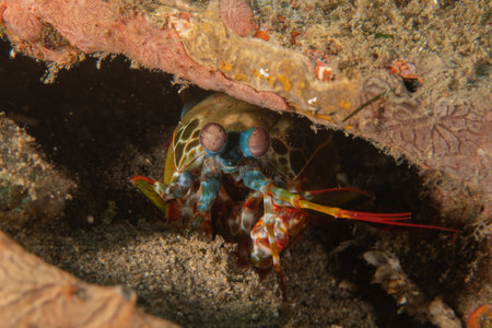 Mantis crayfish in the Sea of the Philippinesの写真素材