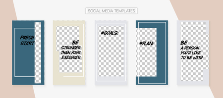 Social Media Stories SMM Template. Trendy App Kit,  White Grey Polygon Geometric Cover Patterns. Graphic Mobile Design Pack.  Border Vector Set. Social Media Stories Simple Setのイラスト素材