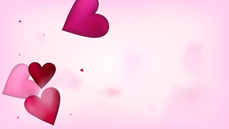 Falling Hearts Vector Confetti. Valentines Day Romantic Pattern. Elegant Gift, Birthday Card, Poster Background Valentines Day Decoration with Falling Down Hearts Confetti. Beautiful Pink Designのイラスト素材