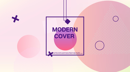 Modern Memphis Minimal Geometric Pattern. Cool Minimal Cover, Trendy Elements, Business Template. Memphis Shape Futurist Corporate Identity Design. Vector Poster Presentationのイラスト素材