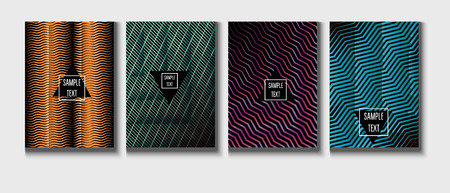 Minimal Futuristic Music Poster, Trendy Vector Cover Design. Green, Pink, Blue, Gray Geometric Presentation, Corporate Identity. Contrast Minimal Business Cover. Futuristic Glitch Journal Templateのイラスト素材
