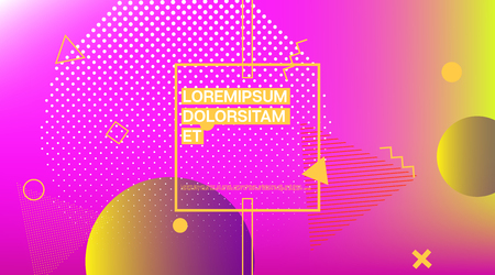 Memphis Modern Geometric Business Background. Retro Geometric Elements, Minimal Business Cover Template. Memphis Pattern Shape Corporate Identity Design. Music Poster, Presentationのイラスト素材