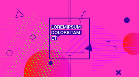 Memphis Modern Minimal Corporate Identity. Minimal Cover, Trendy Falling Shapes, Business Template Layout. Memphis Pattern Shape Corporate Identity Design. Vector Cover Presentationのイラスト素材