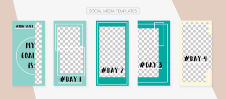 Social Media Stories SMM Template. Modern App Kit,  White Grey Fashion Geometric Cover Patterns. Graphic Mobile Design Pack.  Design Vector Set.  Social Media Stories Collectionのイラスト素材