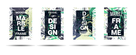 Dynamic Marble Texture Vector Frame Design. Liquid Paint Futuristic Suminagashi Ad, Music Poster, Motivational Card, Cover Background. Gradient Overlay Border, Business Vector Marble Texture Designのイラスト素材