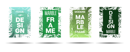 Marble Textured Frame.  Vector Painted Hipster Border for Sale Ads, Text. Marble Textured Cool Cover, Business Card, Music Poster Design Dynamic Futuristic Creative Neon Colored Banner.のイラスト素材