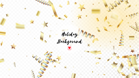Modern Christmas Confetti Isolated Invitation Layout. Cool Sparkling Christmas, New Year, Birthday Party Holiday Pattern. Horizontal Shiny Shimmer Background. Christmas Confetti Isolatedのイラスト素材