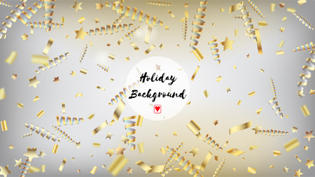 Modern Christmas Confetti Isolated Invitation Layout. Horizontal Stars Shapes Background. Cool Elegant Christmas, New Year, Birthday Party Holiday Pattern. Christmas Confetti Isolatedのイラスト素材