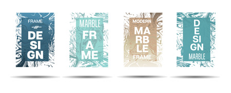 Marble Textured Border.  Vector Funky Hipster Border for Sale Ads, Announcement. Marble Textured Minimal Cover, Business Card, Music Poster Design Dynamic Futuristic Creative Suminagashi Banner.のイラスト素材