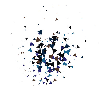 Abstract explosion vector black and white background. Burst, blast, star particles, broken glass, big data illustration. Moving broken triangles fragments, bomb abstract explosion. Cool grunge shatterのイラスト素材