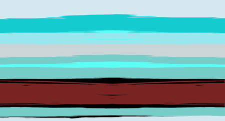 Navy Horizontal Watercolor Seamless Sailor Stripes. Geometric Abstract Cool Graffiti Maritime Texture. Hand Painted Male or Female T-Shirt Autumn Ocean Banner. Blue Sea Watercolor Sailor Stripesのイラスト素材