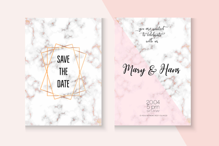 Elegant Marble Rose Gold Wedding Invitation. Christmas, Music Party, Gift Card Vector Layout. Polygon Border Set. Business Foil Package. Rose Gold Wedding Invitation Marble Texture Card Templateのイラスト素材
