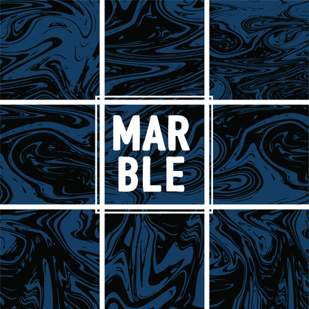 Marble Texture Set. Indigo Blue, Grey, Black Ink Wash Pattern. Japanese Suminagashi Painting. Asian Background. Stone Design, Marble Texture Background Set. Glamour VIP Elegant Patternのイラスト素材