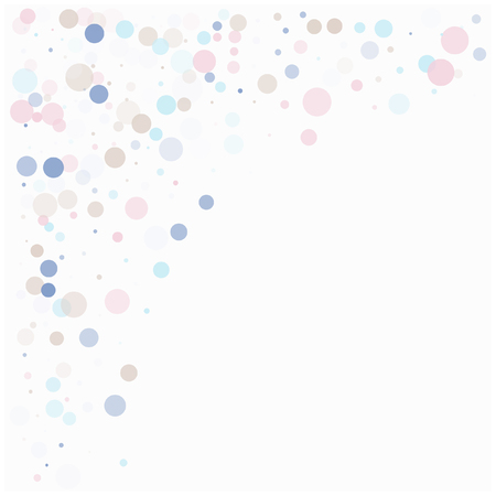 Tender Romantic Decoration, Glitter Wedding Vector Confetti. New Year, Valentine, Party or Birthday Celebration Falling Dots, Flying Circles Festive Background. Love, Romance Glamour Confetti Frame.のイラスト素材