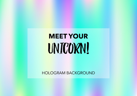 Princess Hologram Neon Vector Background. Luxury Trendy Tender Pearlescent Color Overlay. Rainbow Holographic Princess, Fairytale, Cute Girlie Paper. Unicorn Fairy Tale Neon Hologram Gradientのイラスト素材