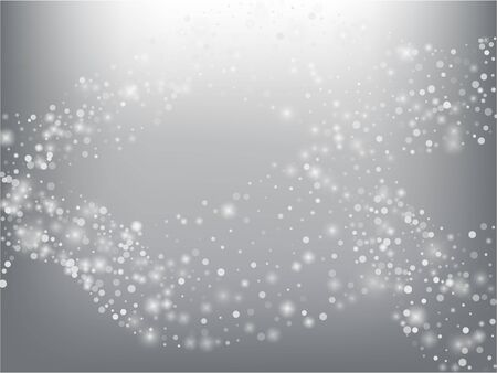 Falling Snow Confetti Winter Vector Background. Christmas, New Year Celebration Snowflakes Pattern. Realistic Flying Snow, Storm Sky Effect. Winter Ad Decoration. Falling Snow Winter Confetti On Grayのイラスト素材