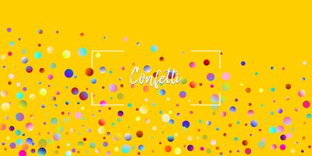 Carnival Confetti Explosion Vector Background. Colorful Circles, Bubbles, Bokeh Decoration. Birthday, New Year, Christmas Party Confetti Rain Shower. Falling Color Tinsel, Fiesta Celebration Design.のイラスト素材