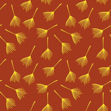 Funky Tropical Vector Seamless Pattern. Cool Summer Fabrics. Feather Monstera Banana Leaves Dandelion Tropical Seamless Pattern. Drawn Floral Background. Beautiful Male Shirt Female Dress Texture.のイラスト素材