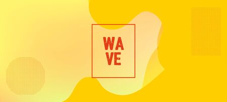 Yellow Vector Business Banner. Waves Dynamic Illustration. Technology Geometric Web Design. Digital Liquid Landing Page. Organic Fluid Dynamic Elements. Vivid Modern Creative Page Poster Template.のイラスト素材