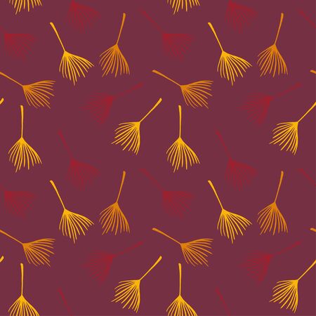 Modern Tropical Vector Seamless Pattern. Feather Monstera Dandelion Banana Leaves Tropical Seamless Pattern. Elegant Male Shirt Female Dress Texture. Fine Summer Fabrics. Painted Floral Background.のイラスト素材