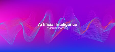 Falling Particles Distressed Purple Vector. Pink Blue Purple Futuristic Gradient Overlay. Big Data...