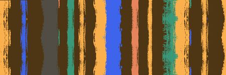 Funky Vertical Stripes Seamless Background. Dirty Vector Watercolor Paint Lines. Ink Brushed Lines...