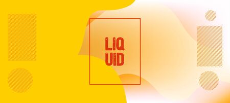 Yellow Vector Business Banner. Fluid Dynamic Illustration. Digital Waves Landing Page. Organic Liquid Dynamic Elements. Futuristic Geometric Web Layout. Glitch Minimal Creative Cover Template.のイラスト素材