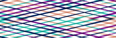 Cool Wavy Zigzag Stripes Vintage Pattern. Dirty Vector Watercolor Paint Lines. Autumn Winter Bright...