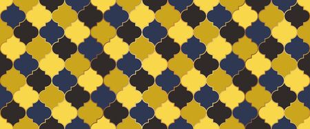 Eid Mubarak Islamic Background. Persian Mosque Window Grid. Seamless Moroccan Mosaic Ornament....